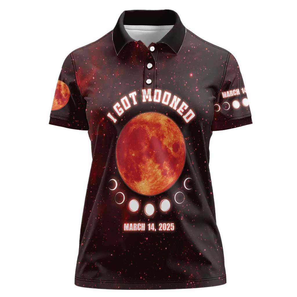 Blood Moon 2025 Women Polo Shirt Total Lunar Eclipse