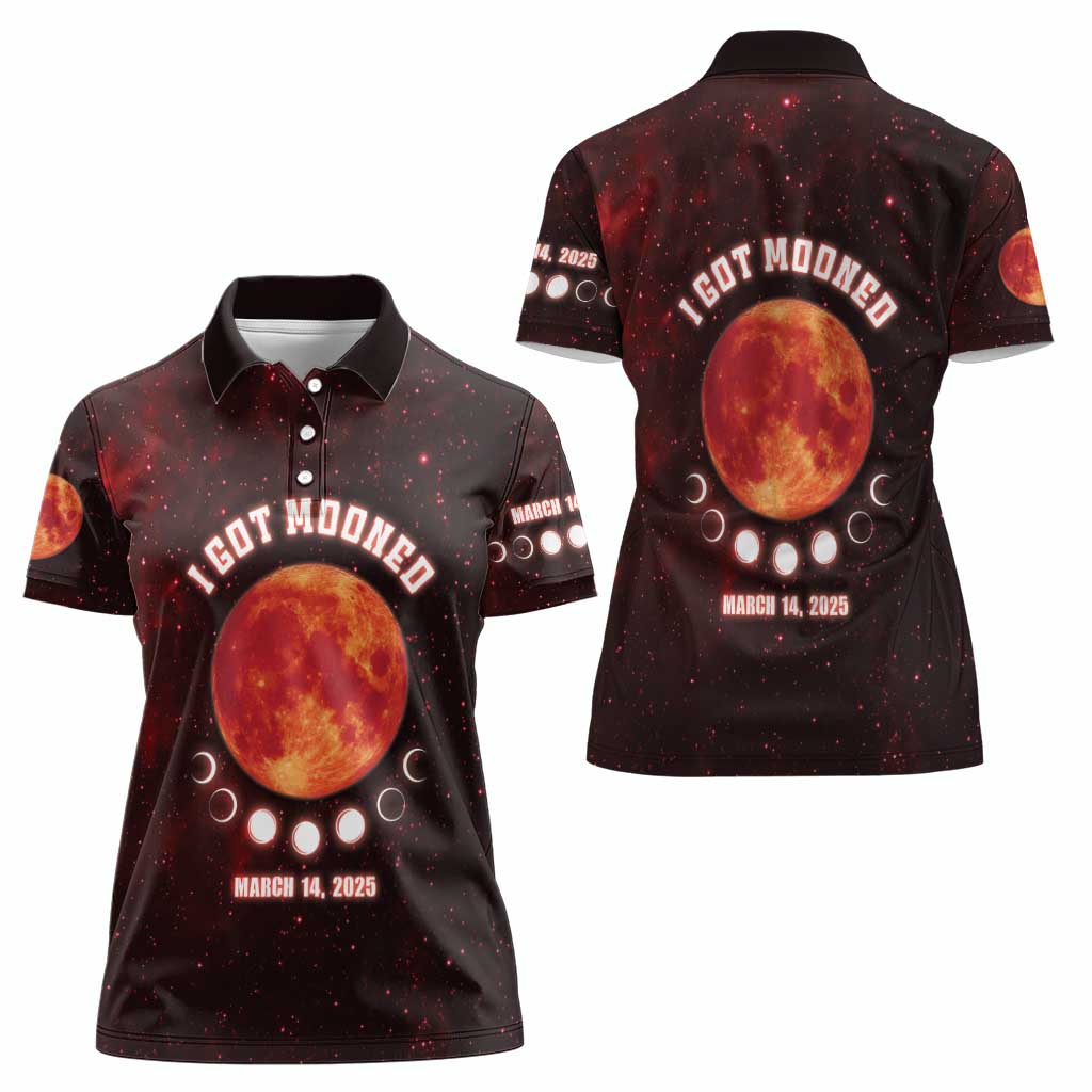 Blood Moon 2025 Women Polo Shirt Total Lunar Eclipse
