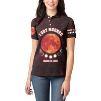 Blood Moon 2025 Women Polo Shirt Total Lunar Eclipse