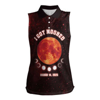 Blood Moon 2025 Women Sleeveless Polo Shirt Total Lunar Eclipse