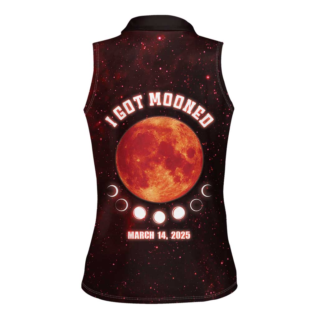 Blood Moon 2025 Women Sleeveless Polo Shirt Total Lunar Eclipse