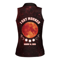 Blood Moon 2025 Women Sleeveless Polo Shirt Total Lunar Eclipse
