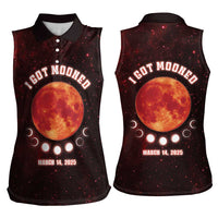 Blood Moon 2025 Women Sleeveless Polo Shirt Total Lunar Eclipse