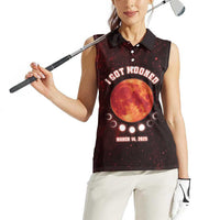 Blood Moon 2025 Women Sleeveless Polo Shirt Total Lunar Eclipse