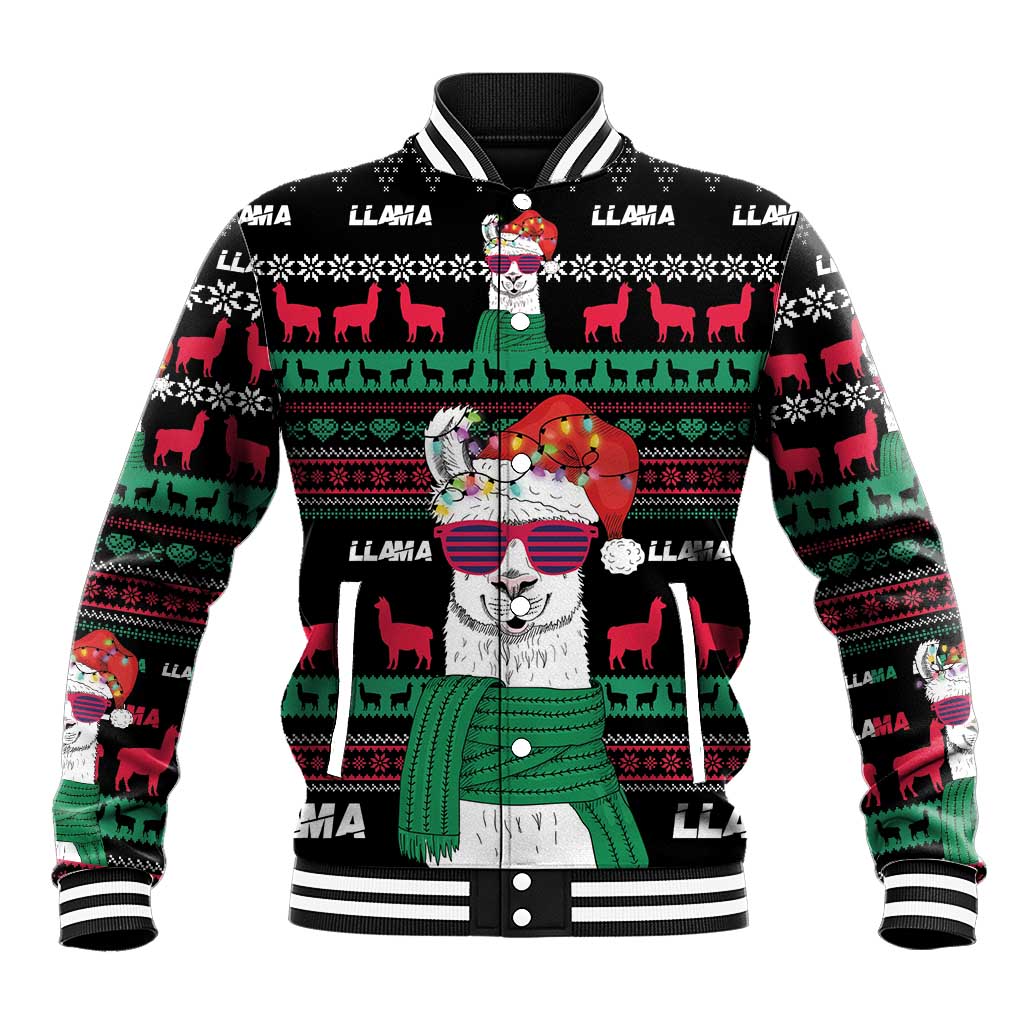 Llama Funny Baseball Jacket Llama Christmas DT04 - Wonder Print Shop