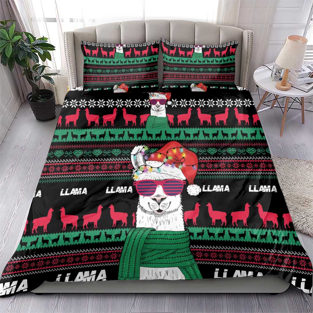 Llama Funny Bedding Set Llama Christmas DT04 - Wonder Print Shop