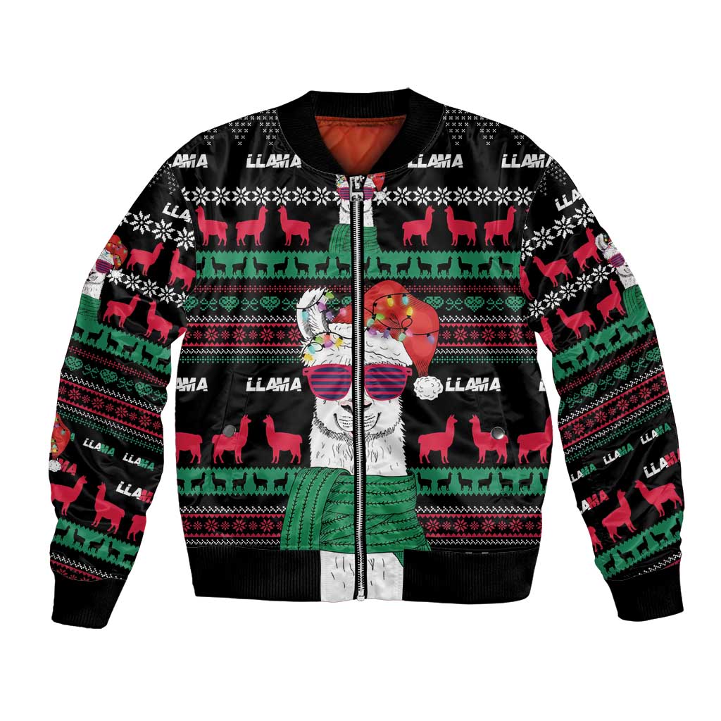 Llama Funny Bomber Jacket Llama Christmas DT04 - Wonder Print Shop