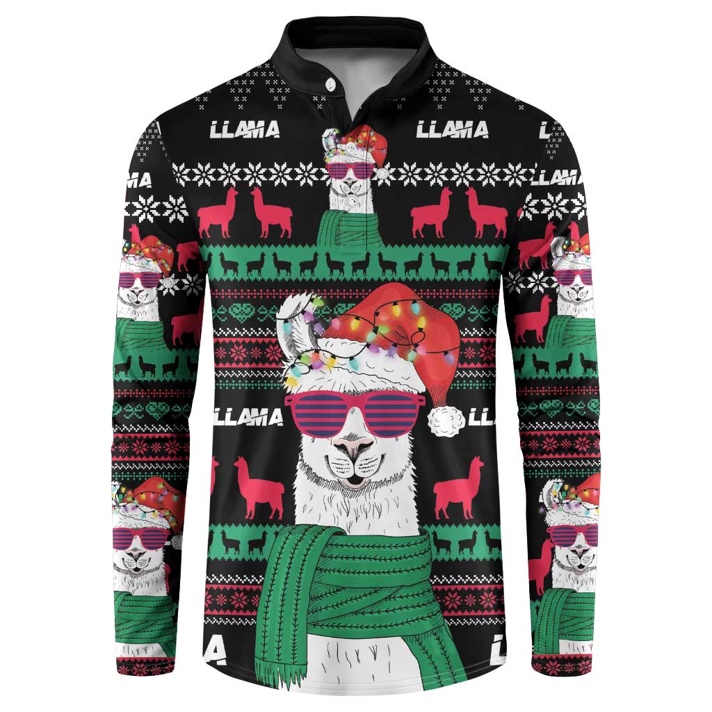 Llama Funny Button Sweatshirt Llama Christmas DT04 - Wonder Print Shop