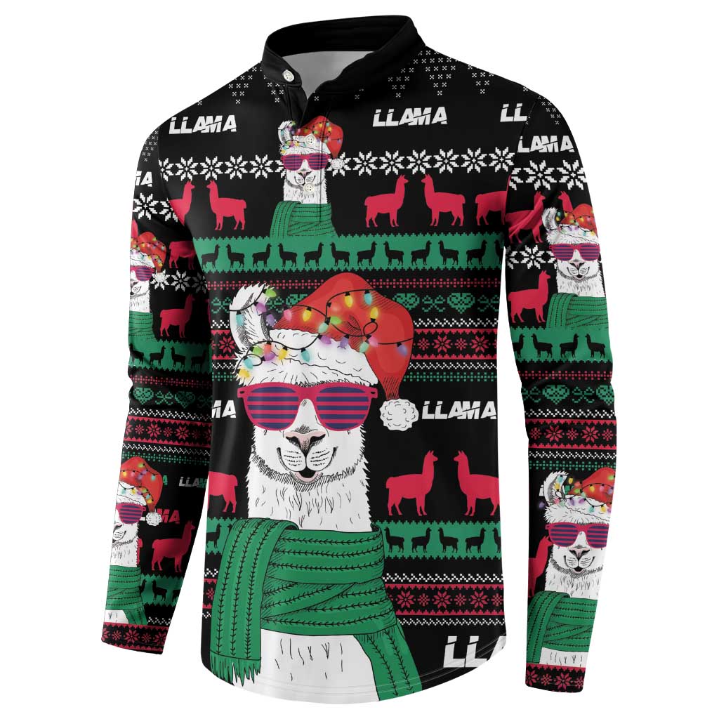 Llama Funny Button Sweatshirt Llama Christmas DT04 - Wonder Print Shop