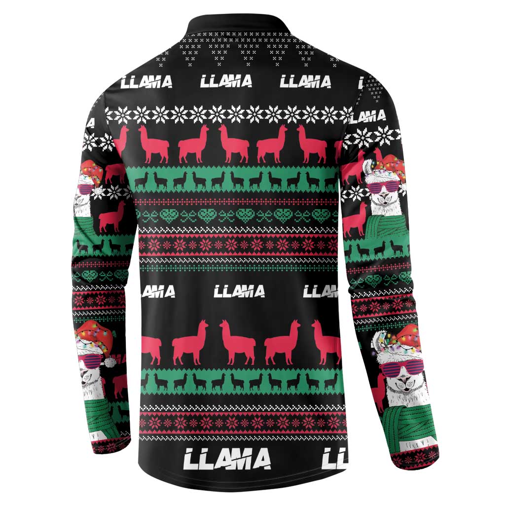 Llama Funny Button Sweatshirt Llama Christmas DT04 - Wonder Print Shop