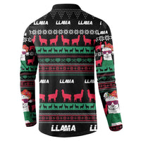 Llama Funny Button Sweatshirt Llama Christmas DT04 - Wonder Print Shop