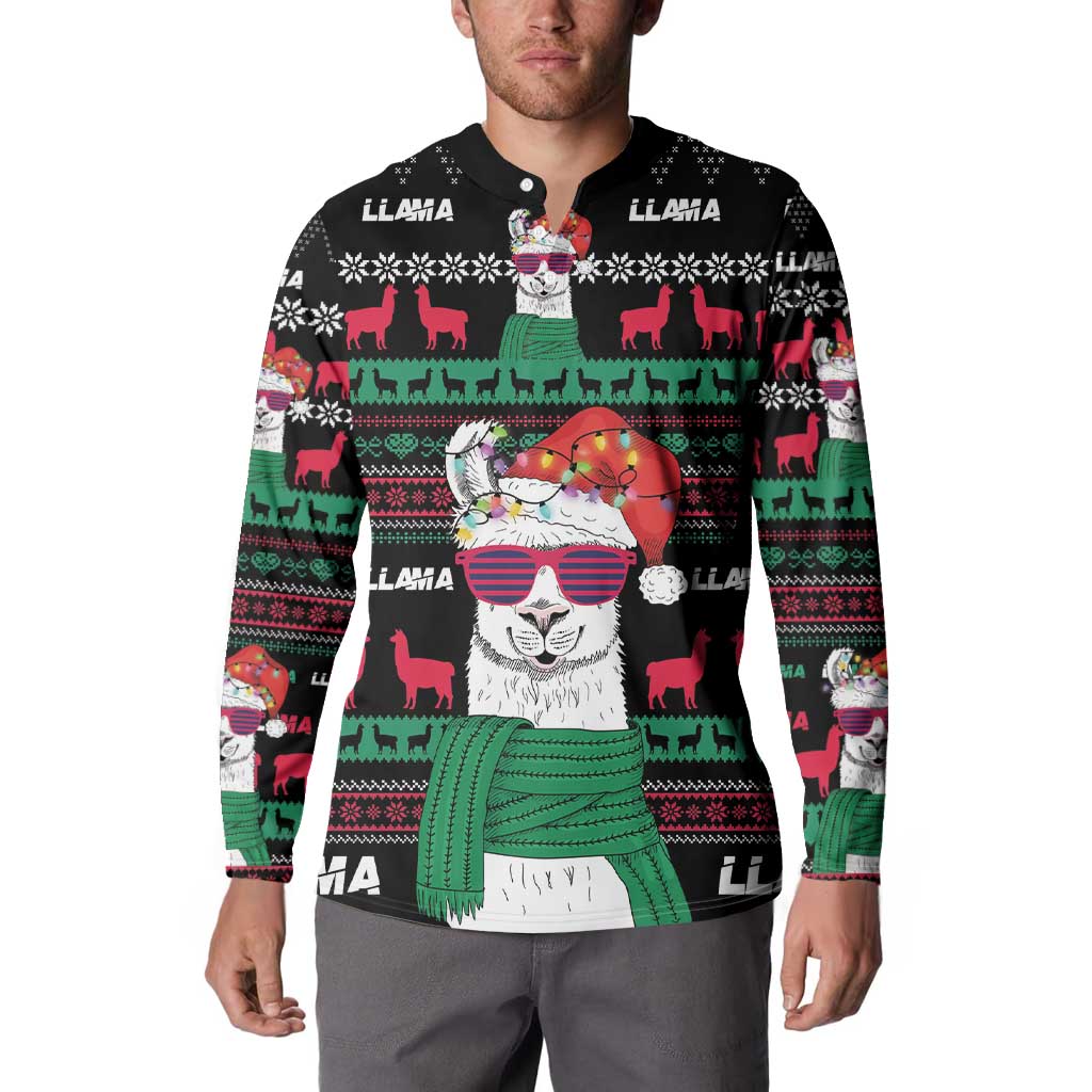 Llama Funny Button Sweatshirt Llama Christmas DT04 - Wonder Print Shop