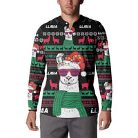 Llama Funny Button Sweatshirt Llama Christmas DT04 - Wonder Print Shop