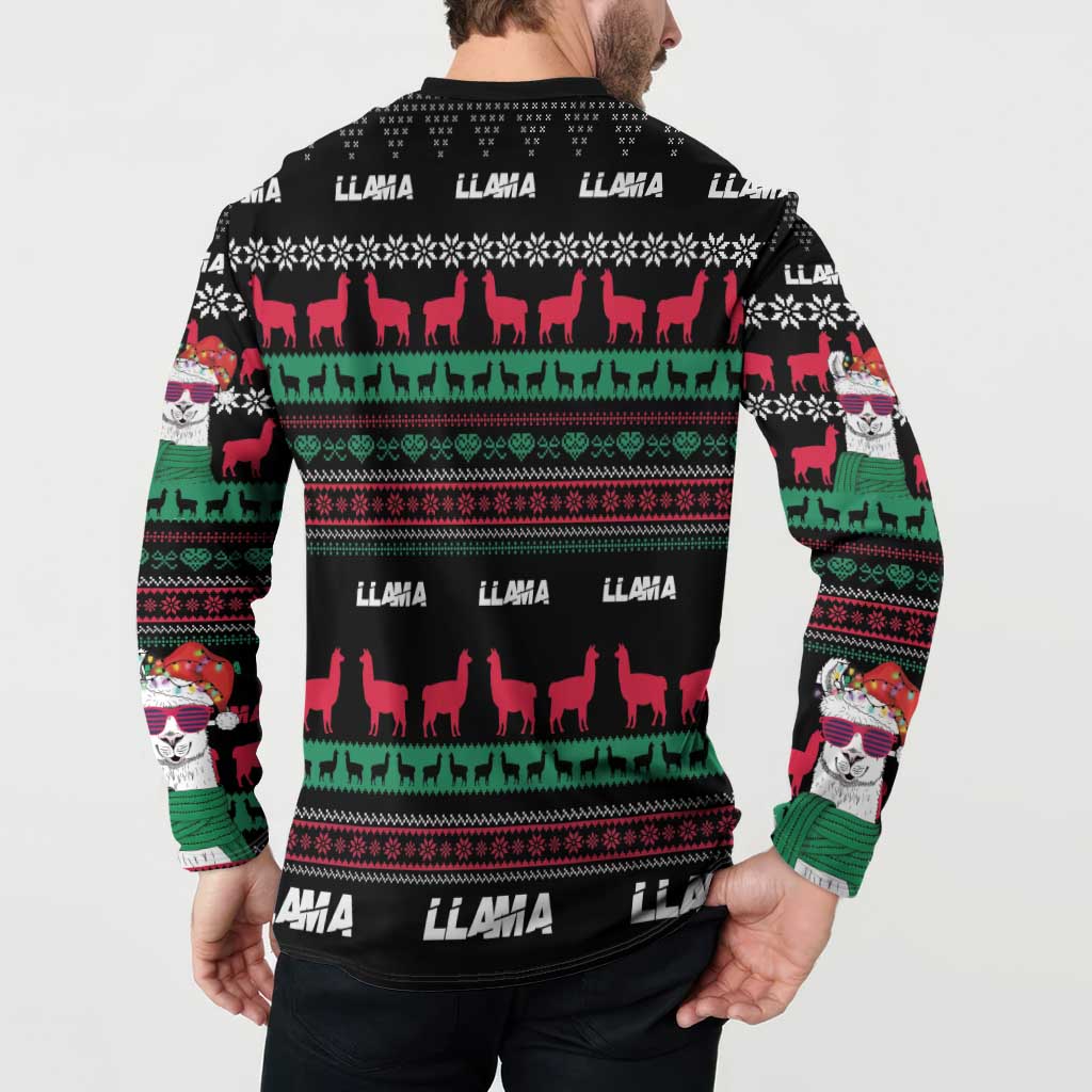 Llama Funny Button Sweatshirt Llama Christmas DT04 - Wonder Print Shop