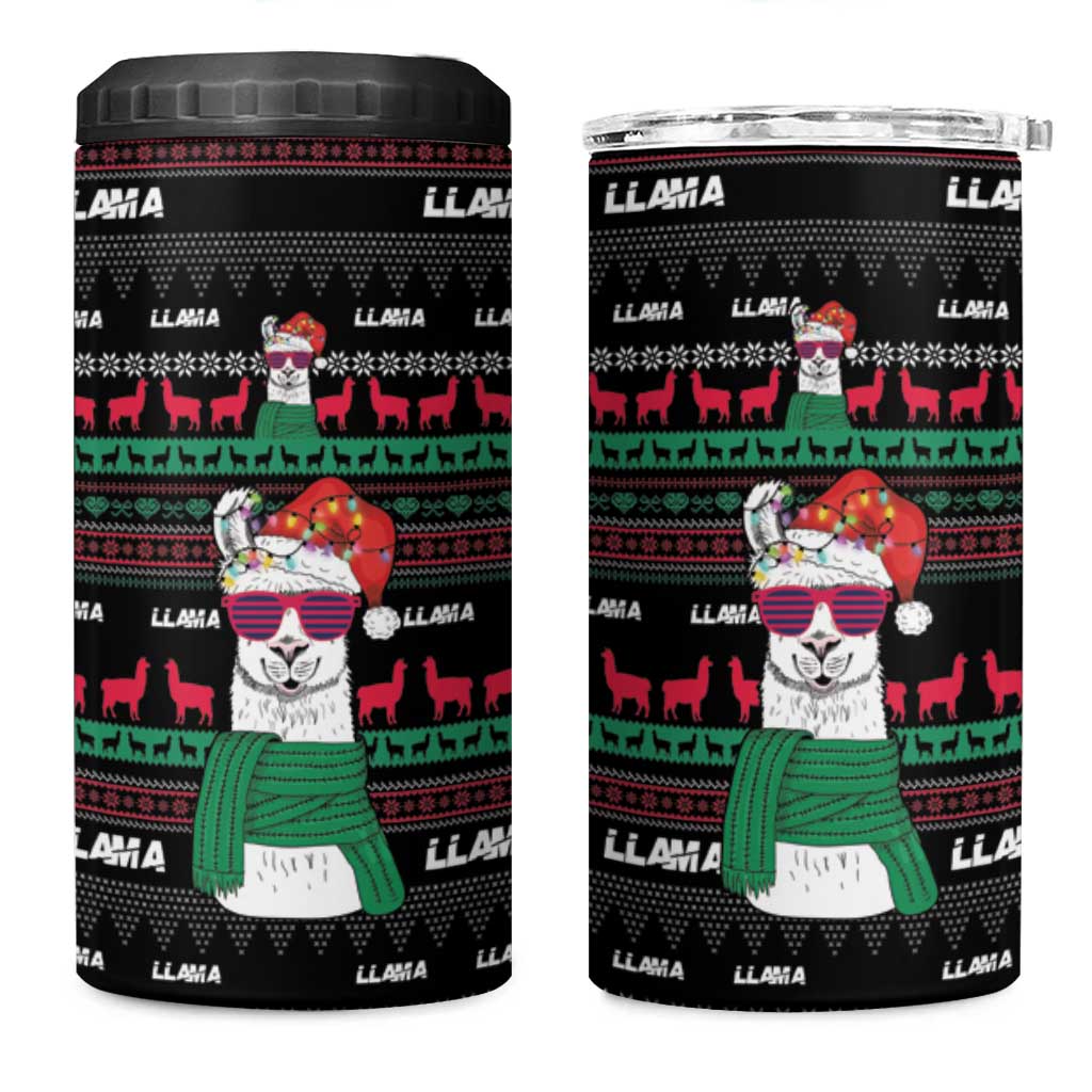 Llama Funny 4 in 1 Can Cooler Tumbler Llama Christmas DT04 - Wonder Print Shop