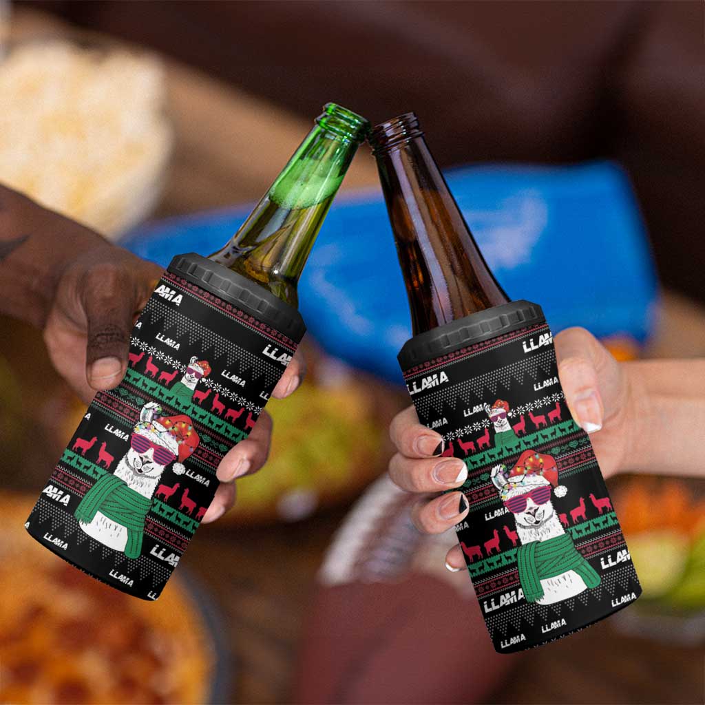 Llama Funny 4 in 1 Can Cooler Tumbler Llama Christmas DT04 - Wonder Print Shop