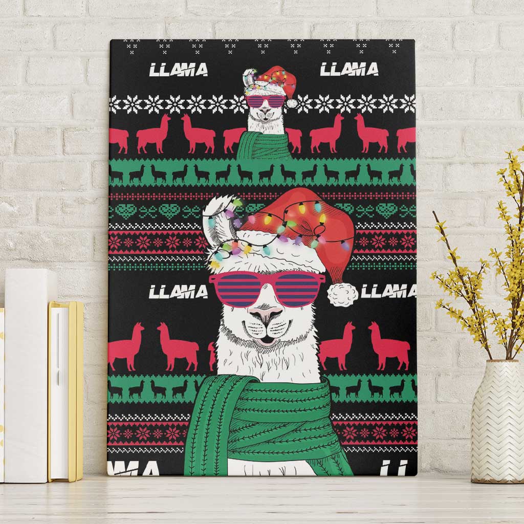 Llama Funny Canvas Wall Art Llama Christmas DT04 - Wonder Print Shop