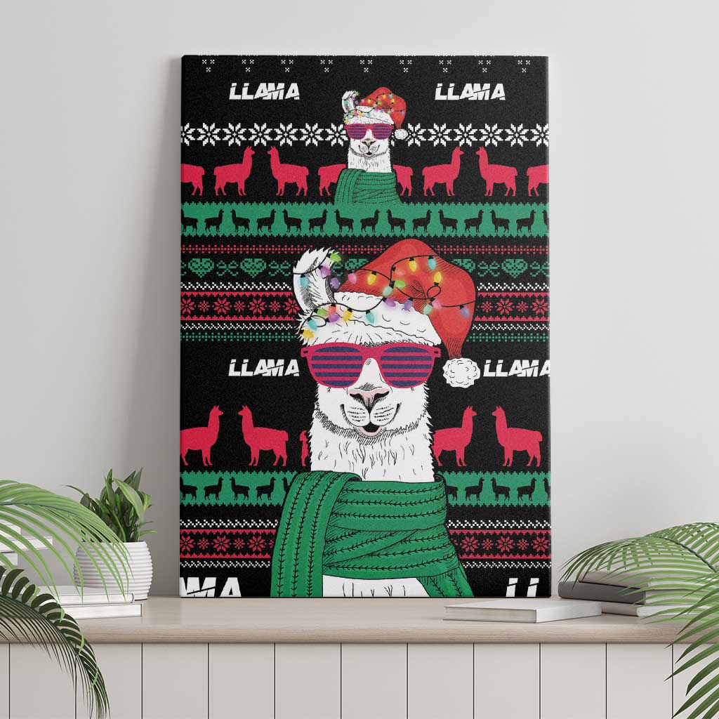Llama Funny Canvas Wall Art Llama Christmas DT04 - Wonder Print Shop