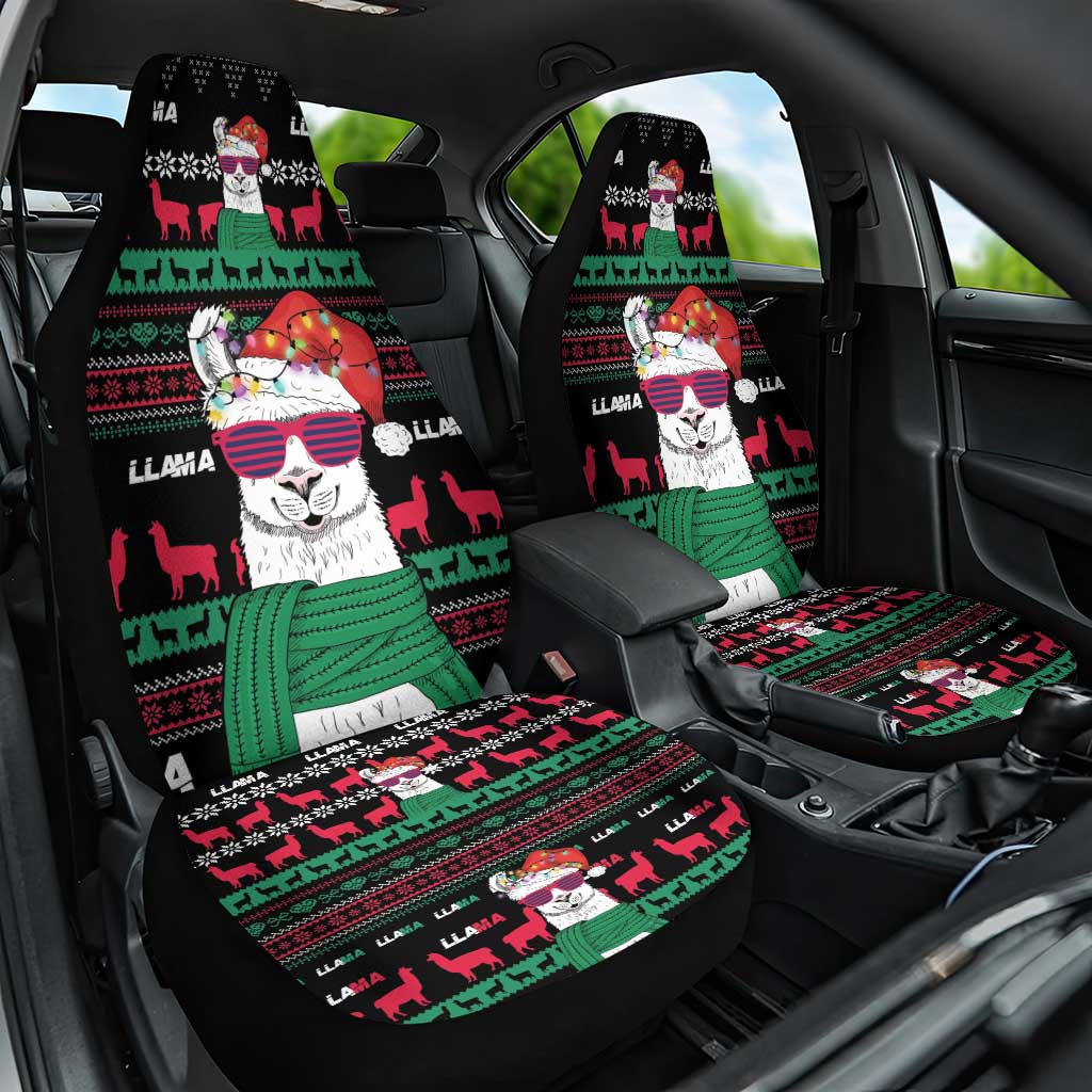 Llama Funny Car Seat Cover Llama Christmas DT04 - Wonder Print Shop