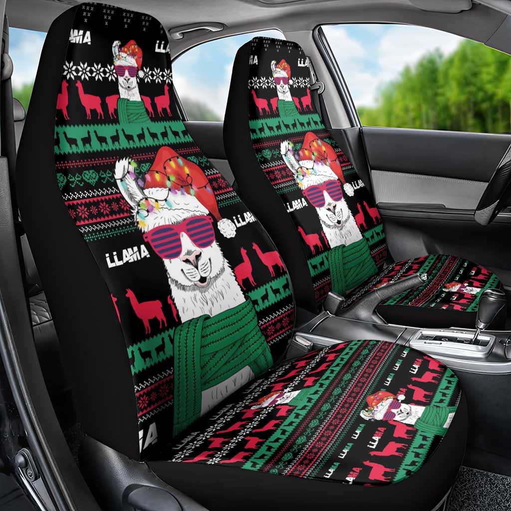 Llama Funny Car Seat Cover Llama Christmas DT04 - Wonder Print Shop