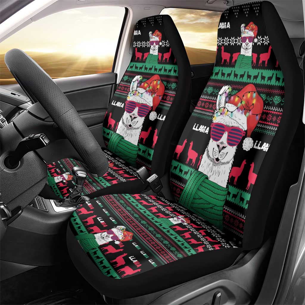 Llama Funny Car Seat Cover Llama Christmas DT04 - Wonder Print Shop