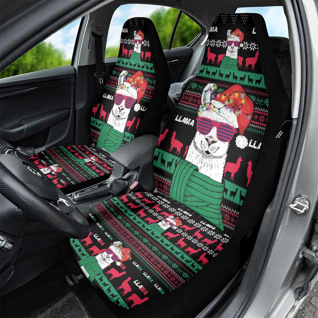 Llama Funny Car Seat Cover Llama Christmas DT04 - Wonder Print Shop