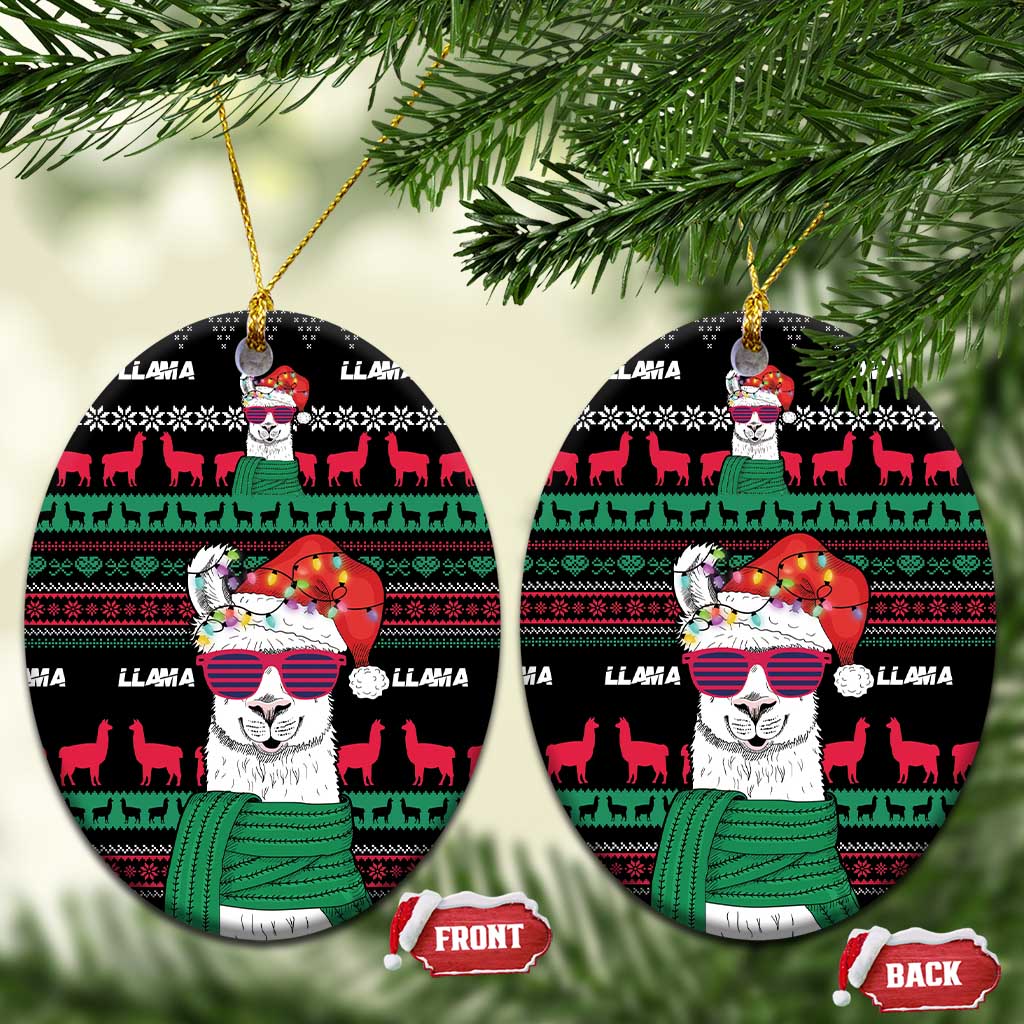 Llama Funny Ceramic Ornament Llama Christmas DT04 - Wonder Print Shop