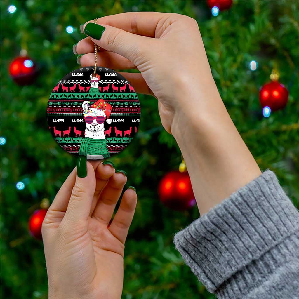Llama Funny Ceramic Ornament Llama Christmas DT04 - Wonder Print Shop