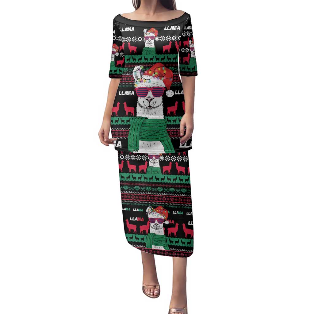 Llama Funny Family Matching Puletasi and Hawaiian Shirt Llama Christmas DT04 - Wonder Print Shop