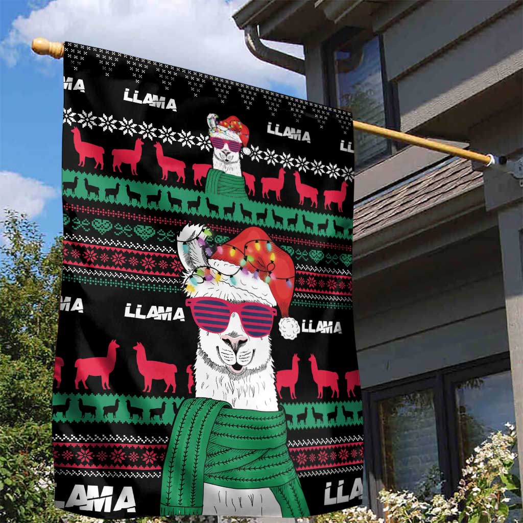 Llama Funny Garden Flag Llama Christmas DT04 - Wonder Print Shop