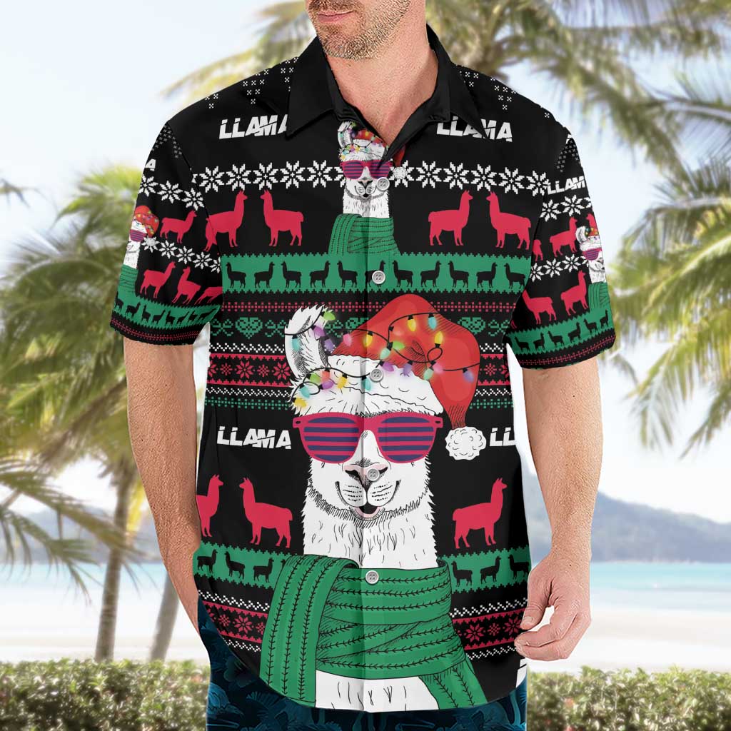 Llama Funny Hawaiian Shirt Llama Christmas DT04 - Wonder Print Shop