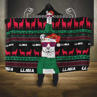 Llama Funny Hooded Blanket Llama Christmas