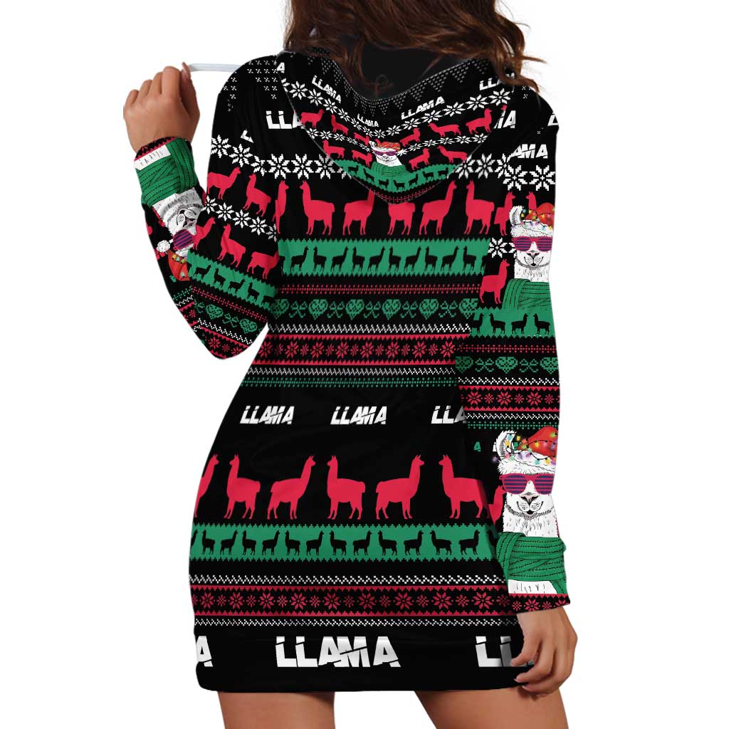 Llama Funny Hoodie Dress Llama Christmas DT04 - Wonder Print Shop
