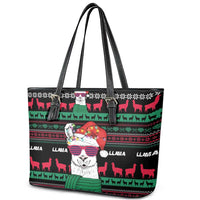 Llama Funny Leather Tote Bag Llama Christmas DT04 - Wonder Print Shop