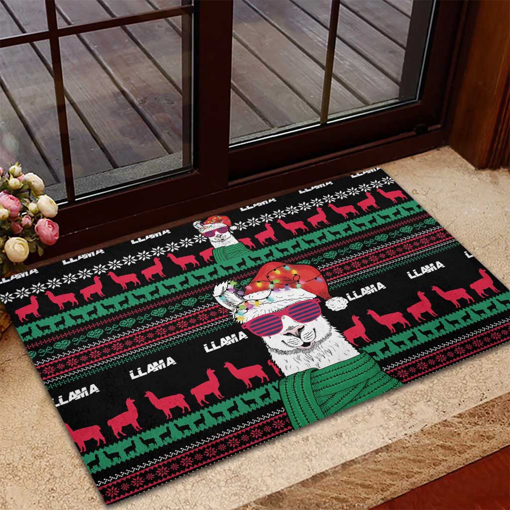 Llama Funny Rubber Doormat Llama Christmas DT04 - Wonder Print Shop