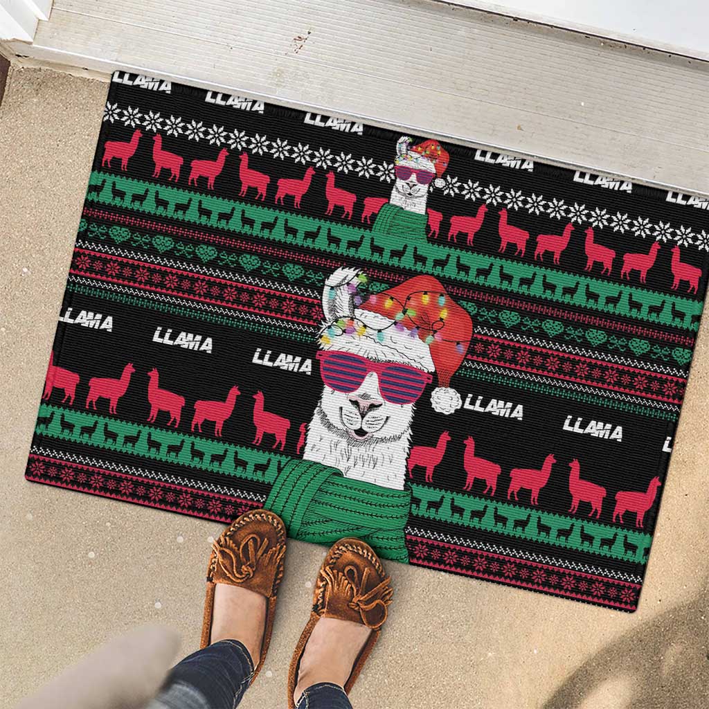 Llama Funny Rubber Doormat Llama Christmas DT04 - Wonder Print Shop