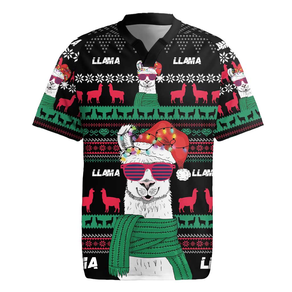 Llama Funny Rugby Jersey Llama Christmas DT04 - Wonder Print Shop