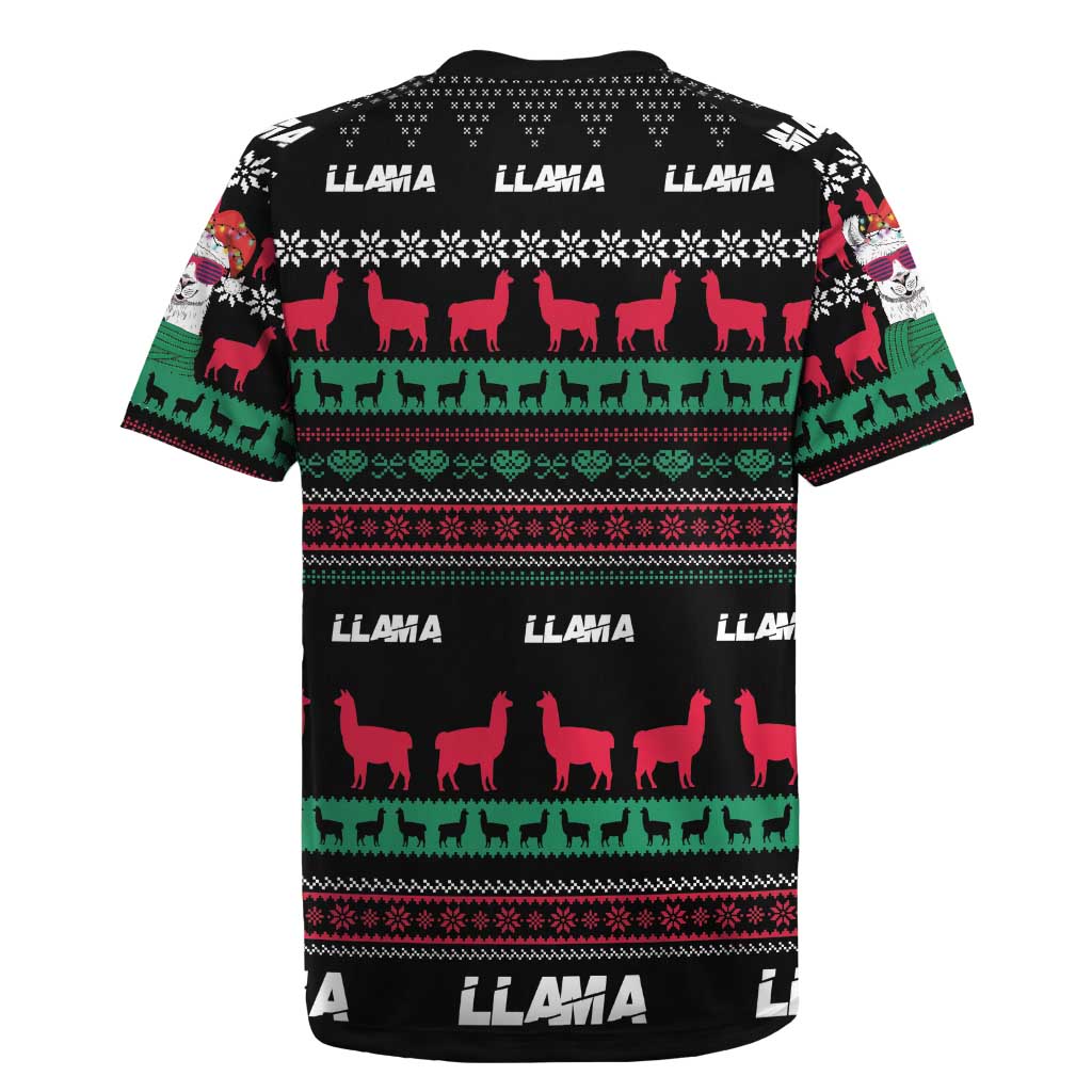 Llama Funny Rugby Jersey Llama Christmas DT04 - Wonder Print Shop