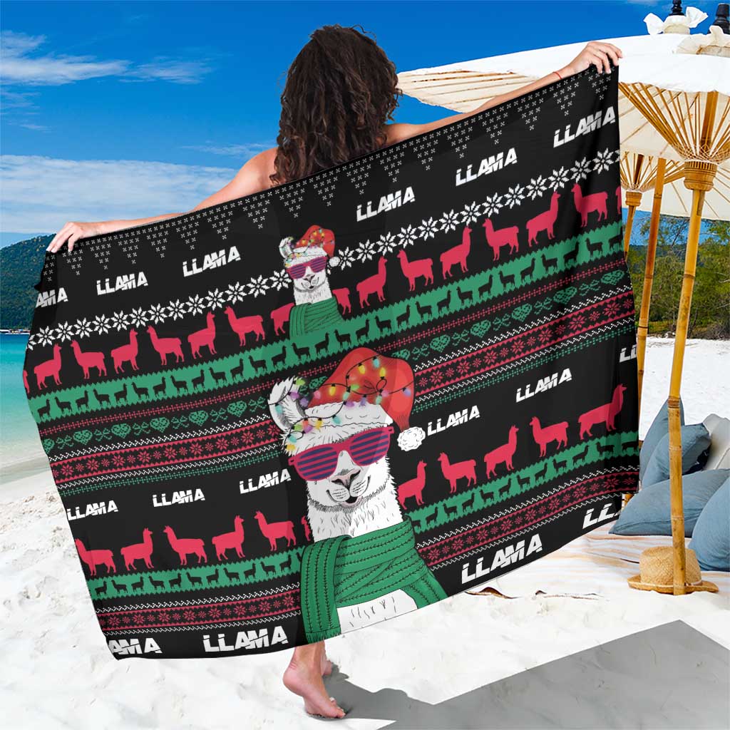 Llama Funny Sarong Llama Christmas DT04 - Wonder Print Shop