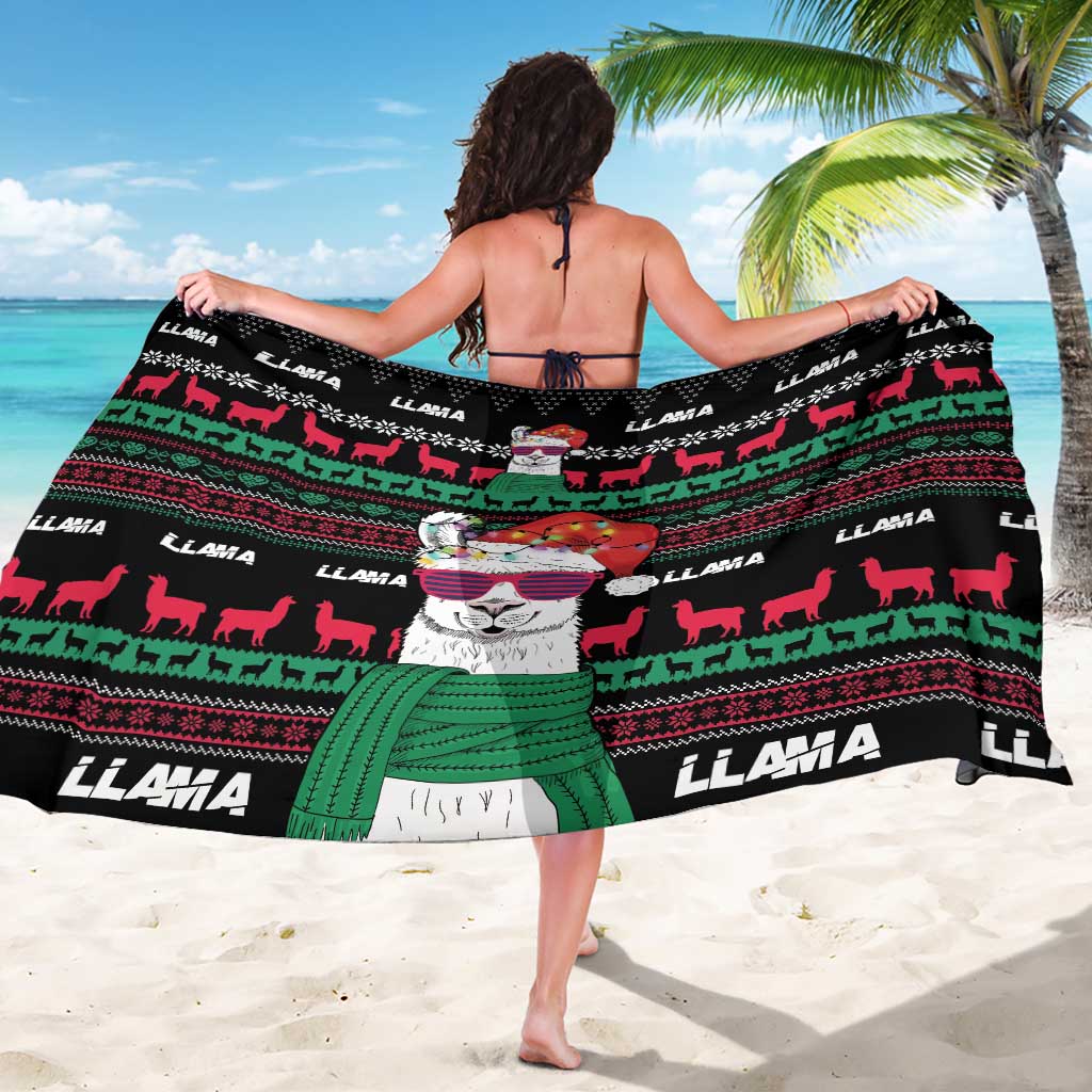 Llama Funny Sarong Llama Christmas DT04 - Wonder Print Shop