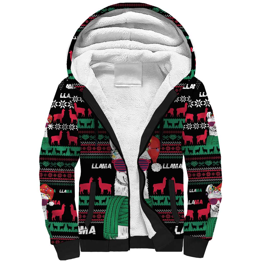 Llama Funny Sherpa Hoodie Llama Christmas DT04 - Wonder Print Shop