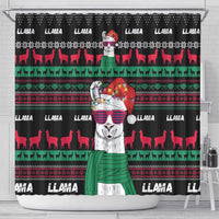 Llama Funny Shower Curtain Llama Christmas