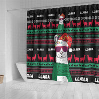 Llama Funny Shower Curtain Llama Christmas