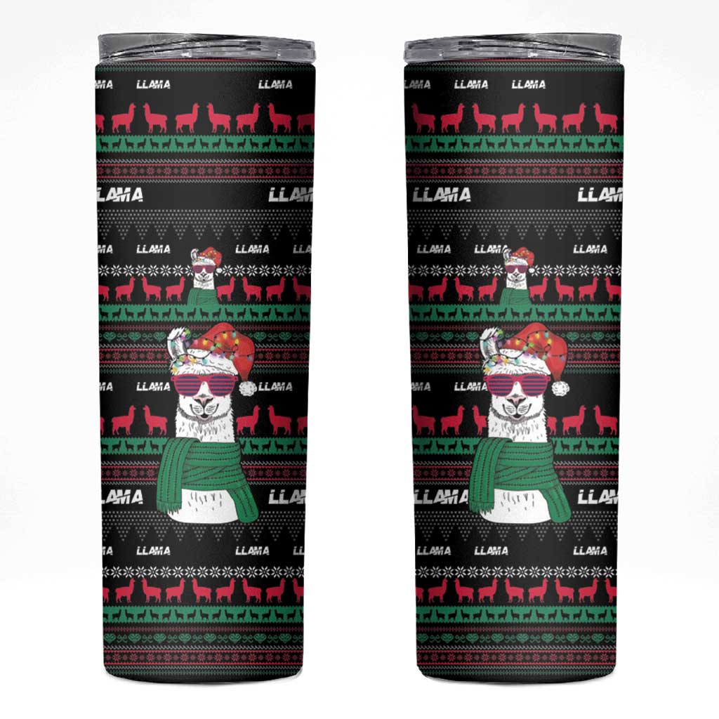 Llama Funny Skinny Tumbler Llama Christmas DT04 - Wonder Print Shop