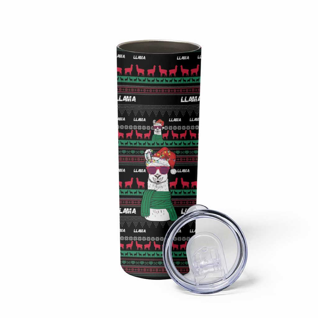Llama Funny Skinny Tumbler Llama Christmas DT04 - Wonder Print Shop