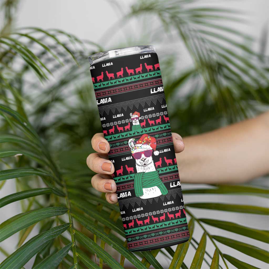 Llama Funny Skinny Tumbler Llama Christmas DT04 - Wonder Print Shop
