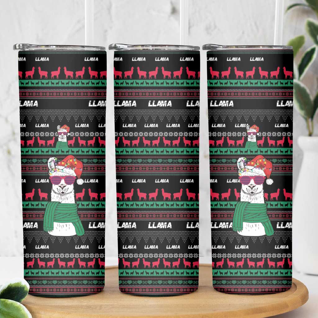 Llama Funny Skinny Tumbler Llama Christmas DT04 - Wonder Print Shop