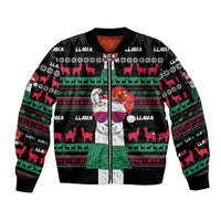 Llama Funny Sleeve Zip Bomber Jacket Llama Christmas DT04 - Wonder Print Shop