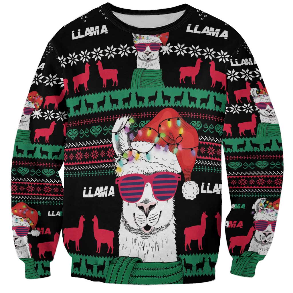 Llama Funny Sweatshirt Llama Christmas DT04 - Wonder Print Shop