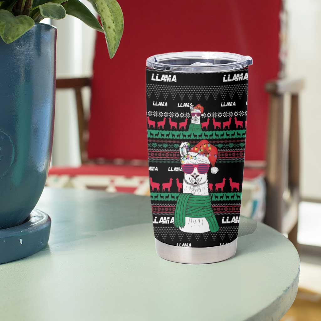 Llama Funny Tumbler Cup Llama Christmas DT04 - Wonder Print Shop